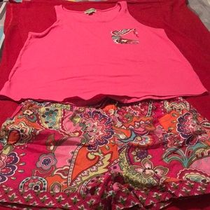 Vera Bradley tank with boxer shorts pajamas